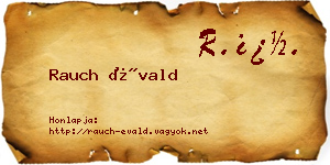 Rauch Évald névjegykártya